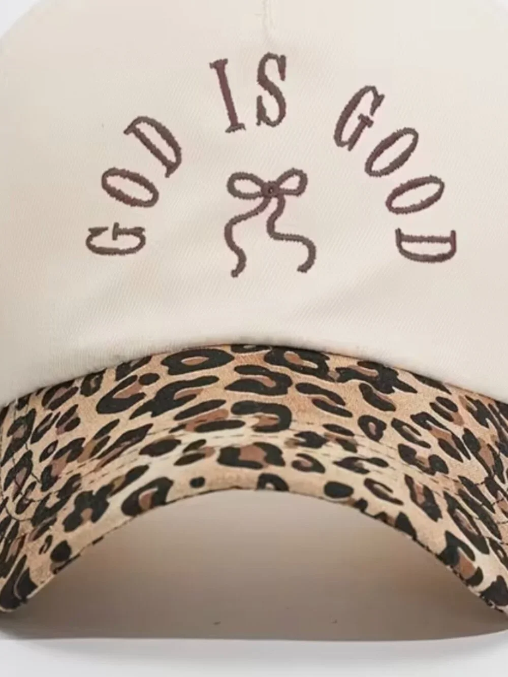 Off white/Cheetah God is Good Hat